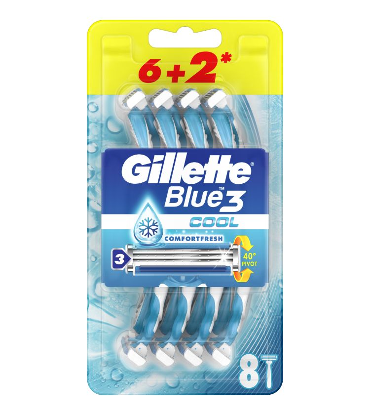GILLETTE BLUE3 COOL 5+1CT RAZORS(6)-2120/=