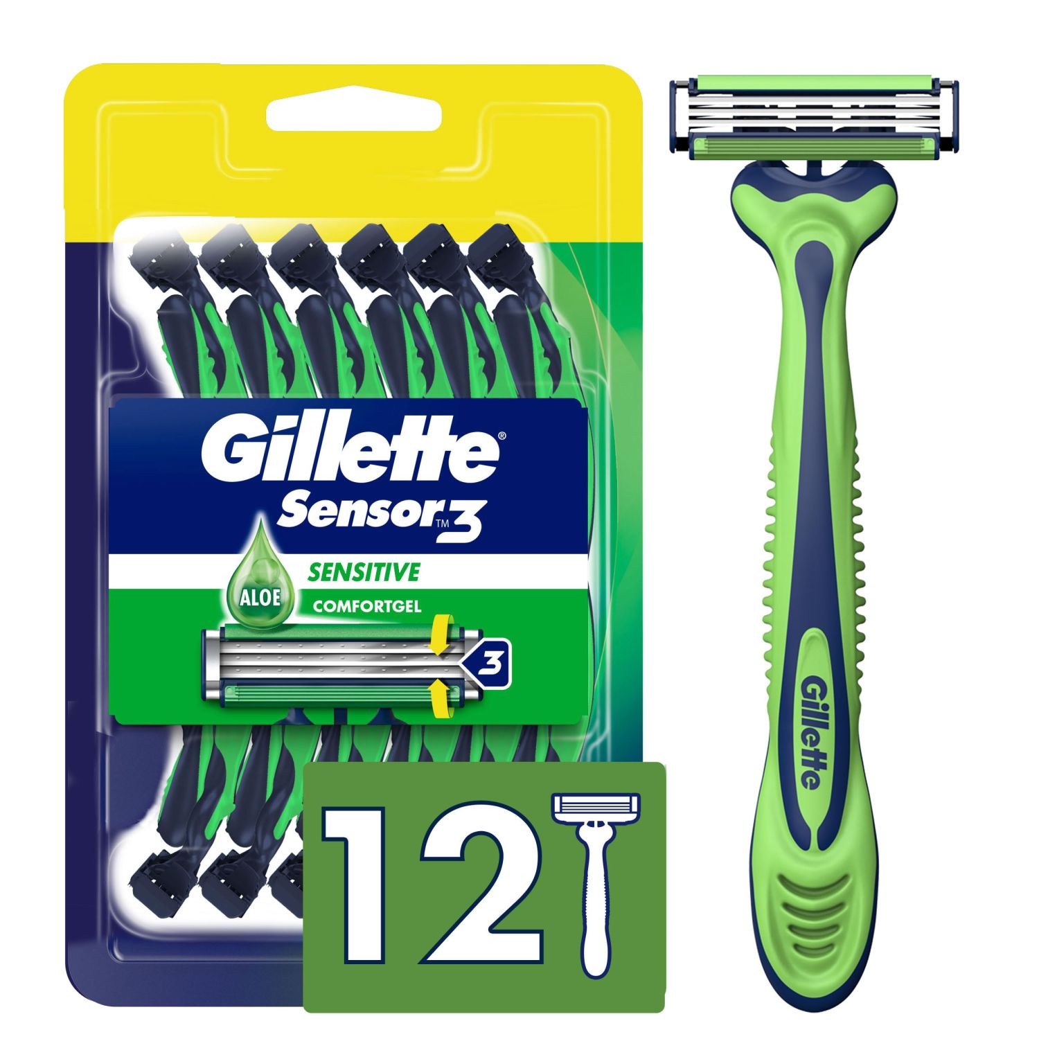 GILLETTE BLUE3 SENSITIVE 6CT (12) 825/=