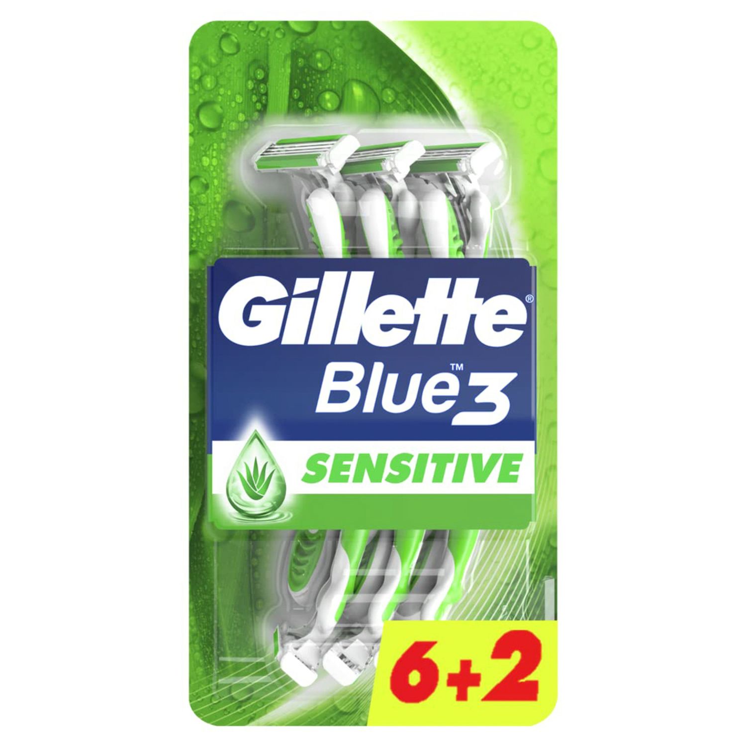 GILLETTE BLUE3 SENSITIVE 6CT RAZORS -1160/=