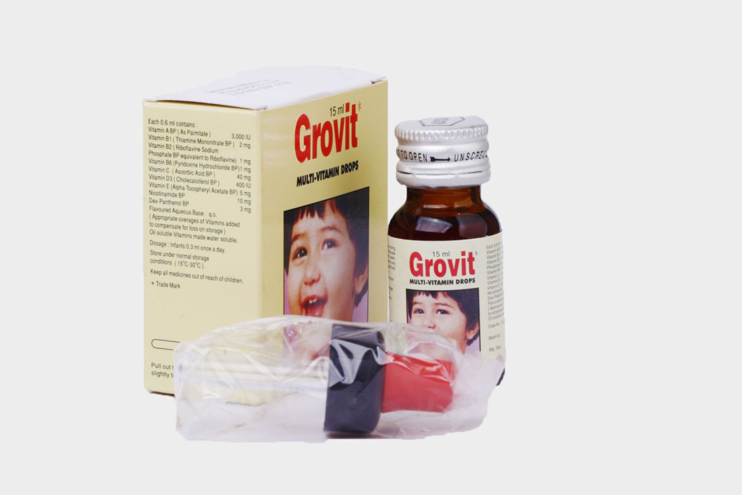 Grovit Drops 15ml Multivitamin Syrup with Nicotinamide