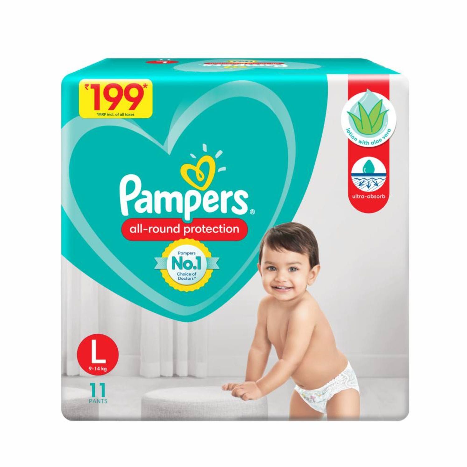 Pampers Pants L 11s @ Rs.600/=
