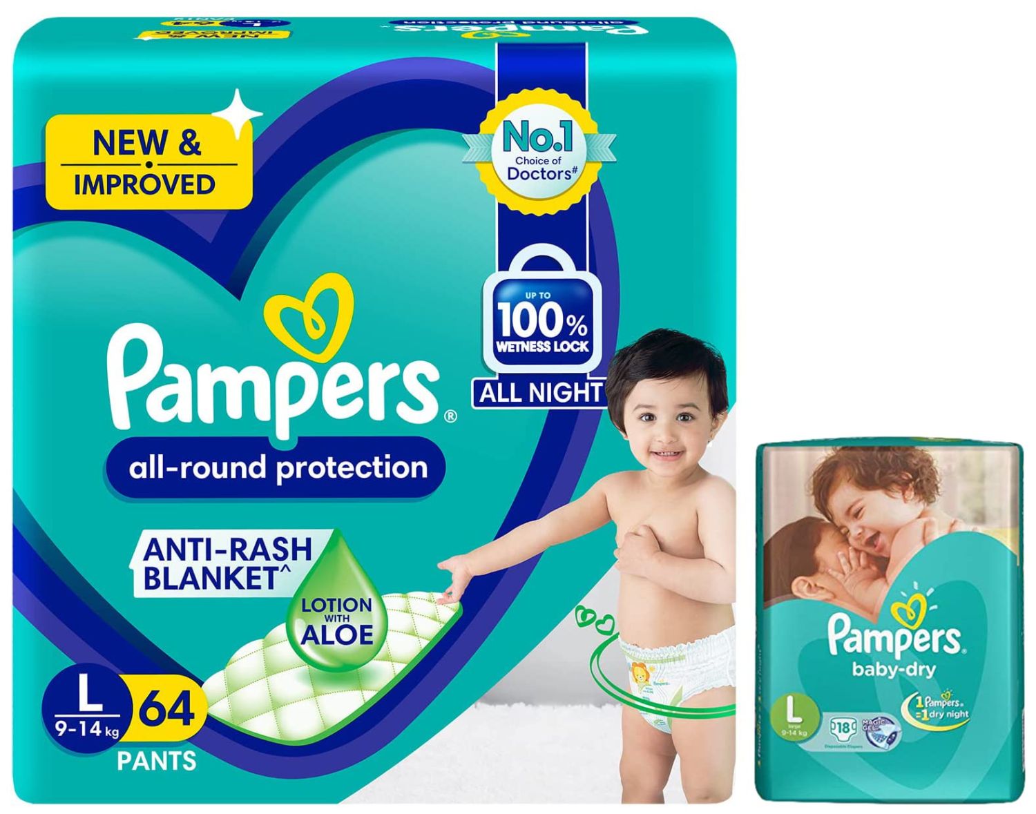 PAMPERS PANTS LG 64'S(4)-6650/=