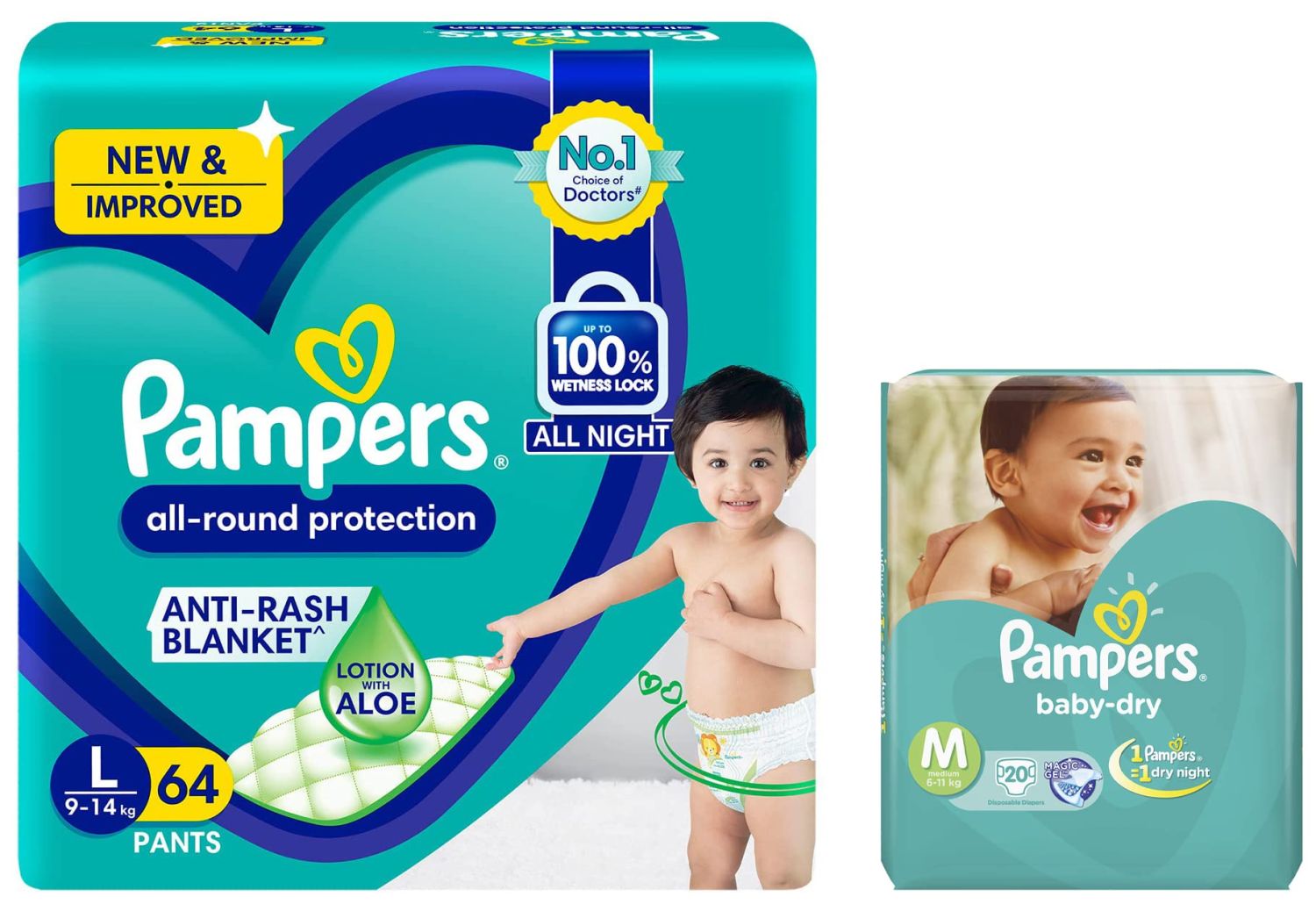 PAMPERS PANTS LG 64'S(4)-8925/=