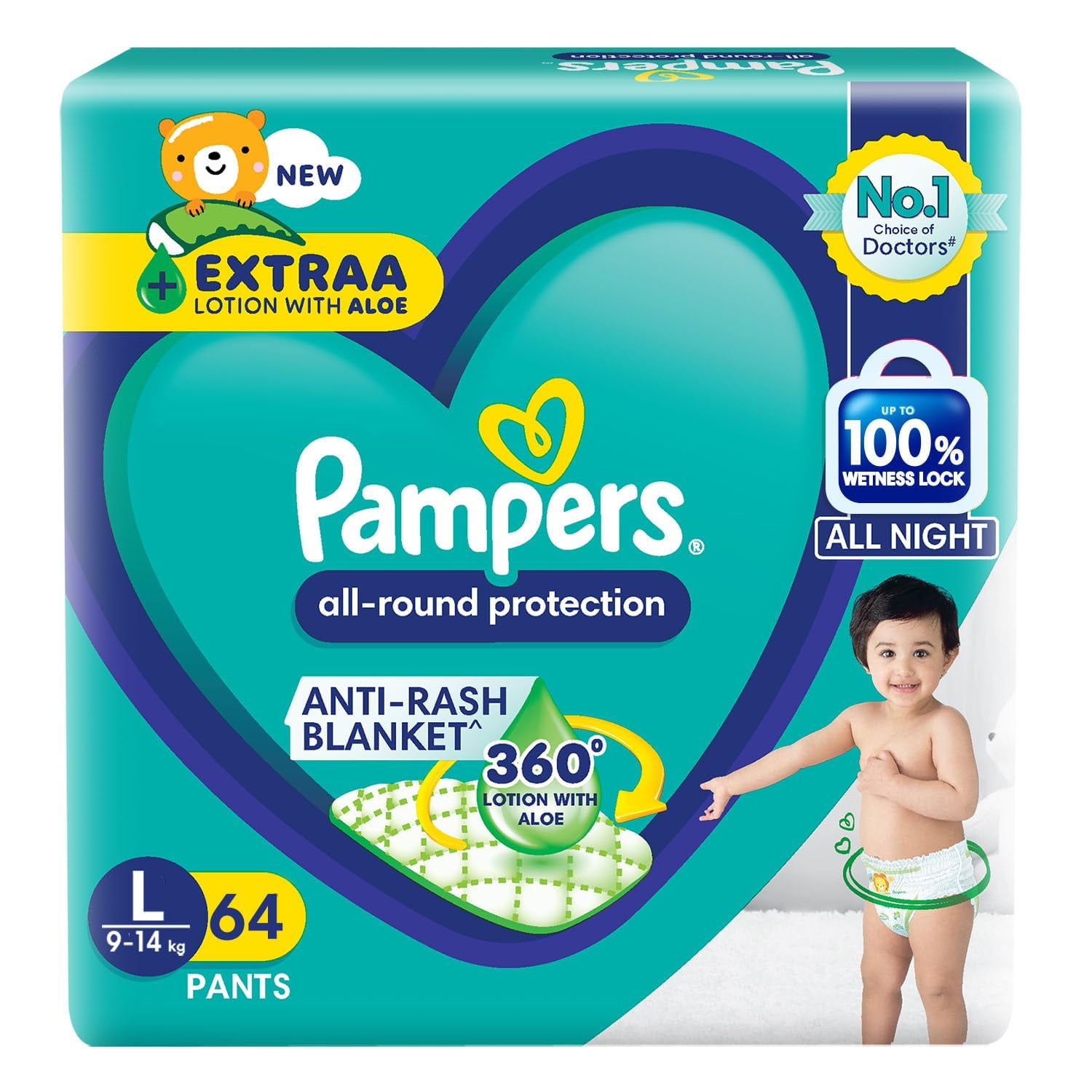 PAMPERS PANTS LG 64'S(4)-9050/=