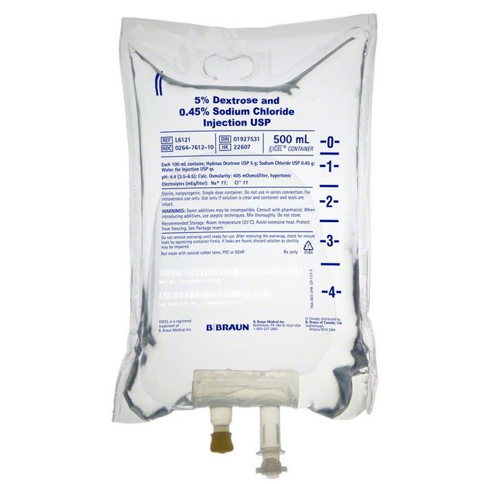 Sodium Chlo. 0.45%+Glucose 5% IV 500ml 0.45% Sodium Chl. 5% & Glucose I.V. Infu